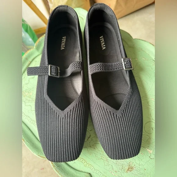 Vivaia Margot Mary Jane Flats Square Toe size 41 Wide (10W) - Picture 2 of 5